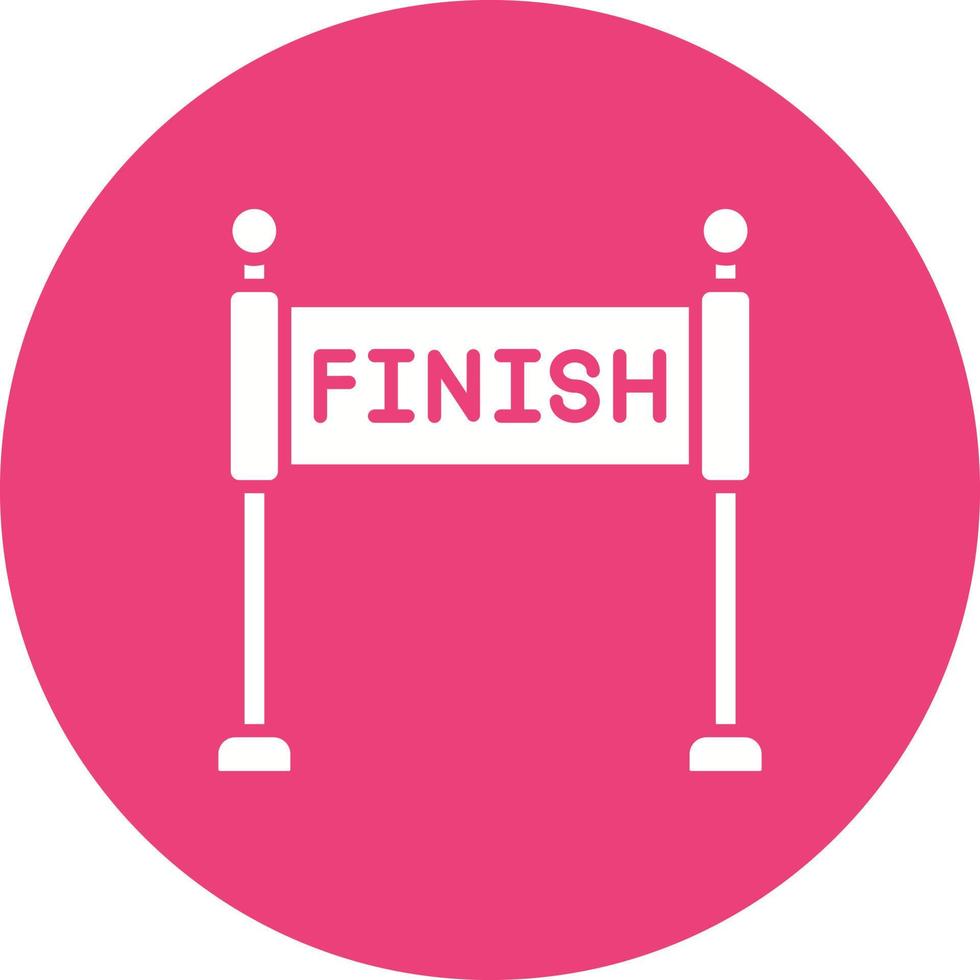Finish Glyph Circle Background Icon vector