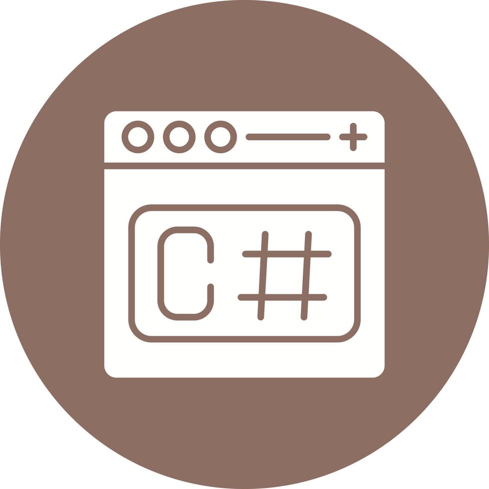 c icono de fondo de círculo de glifo nítido vector