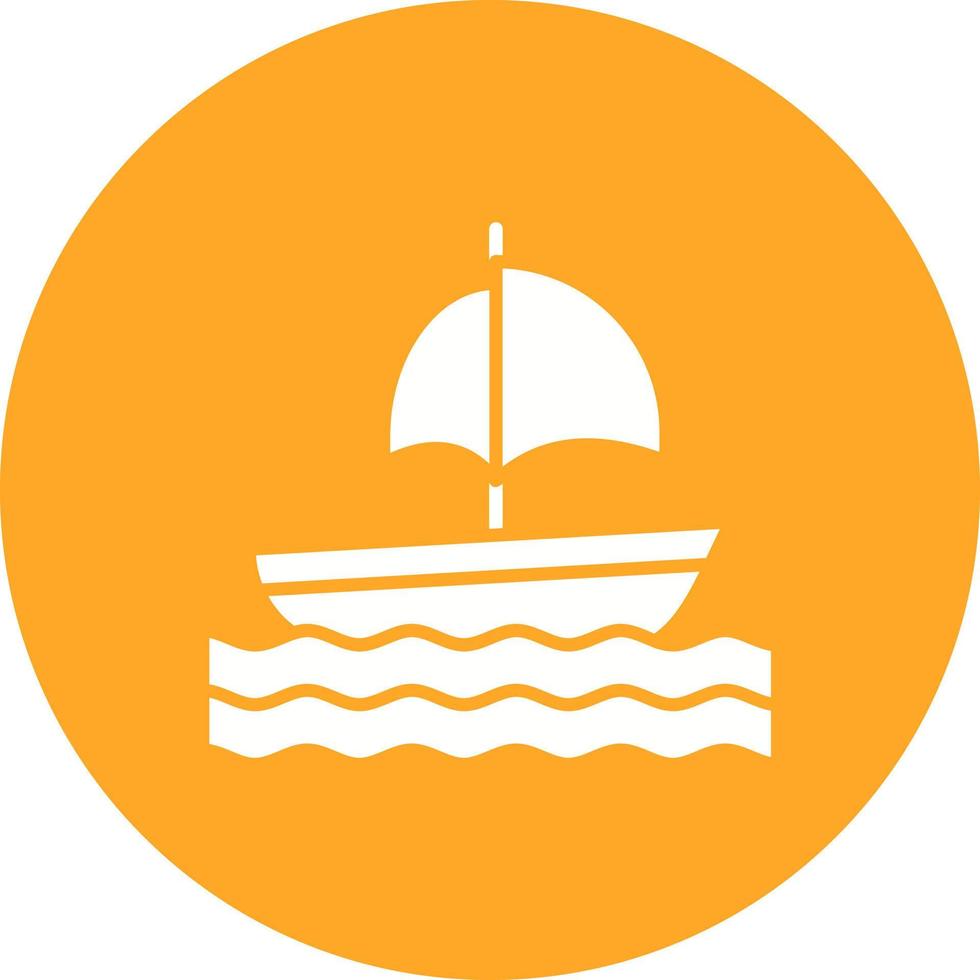 Sailing Glyph Circle Background Icon vector