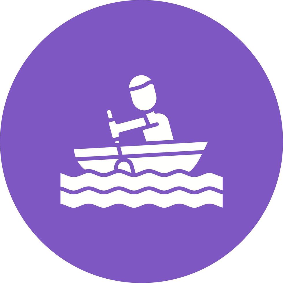 Rowing Glyph Circle Background Icon vector