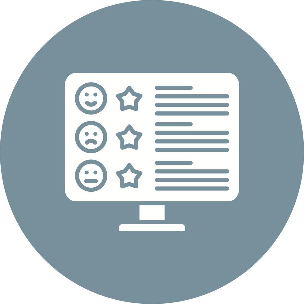 Customer Reviews Glyph Circle Background Icon vector