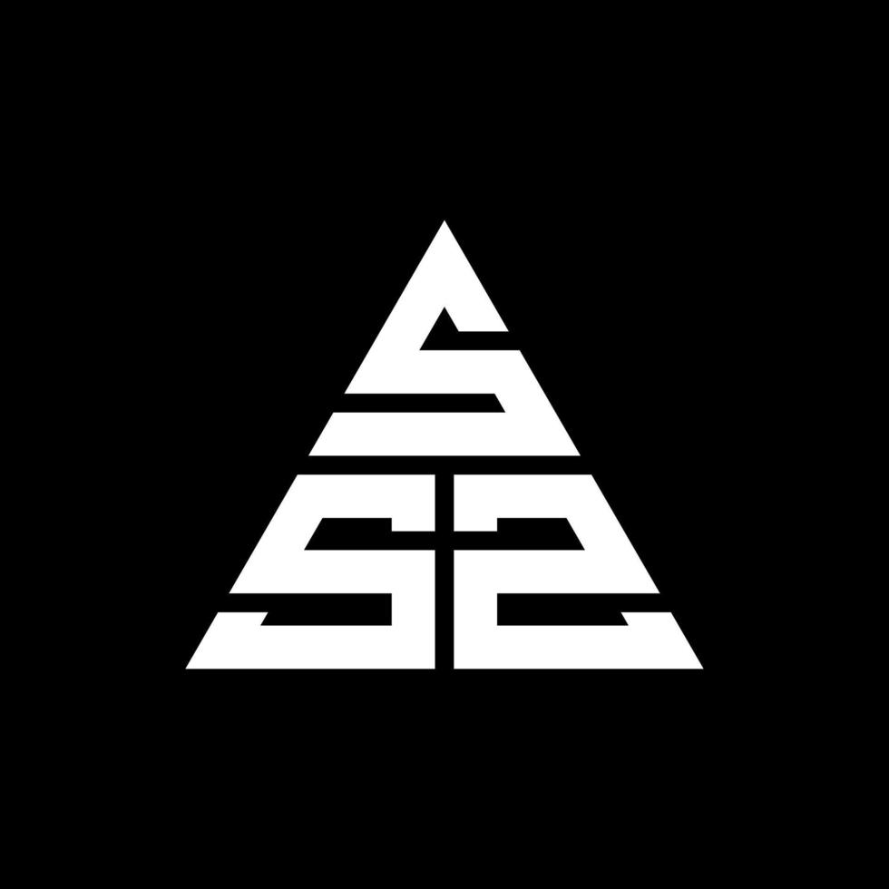 SSZ triangle letter logo design with triangle shape. SSZ triangle logo design monogram. SSZ triangle vector logo template with red color. SSZ triangular logo Simple, Elegant, and Luxurious Logo.