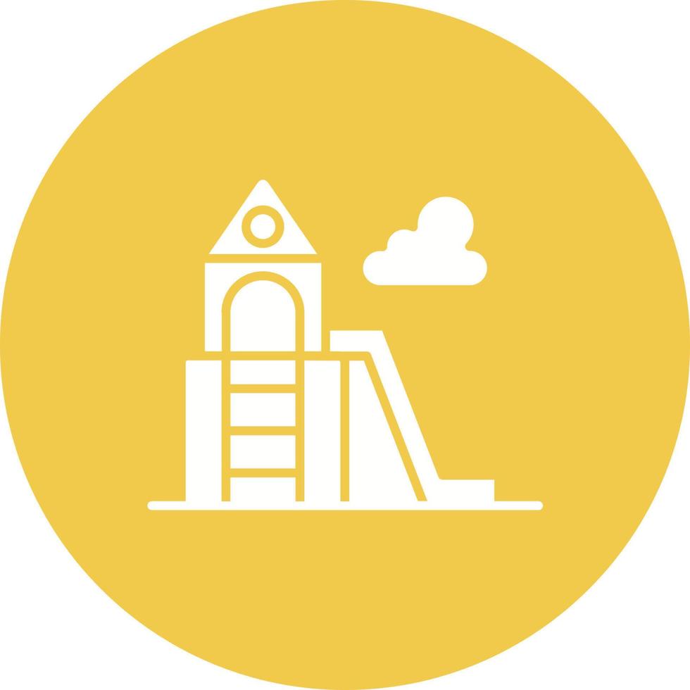 Playground Glyph Circle Background Icon vector