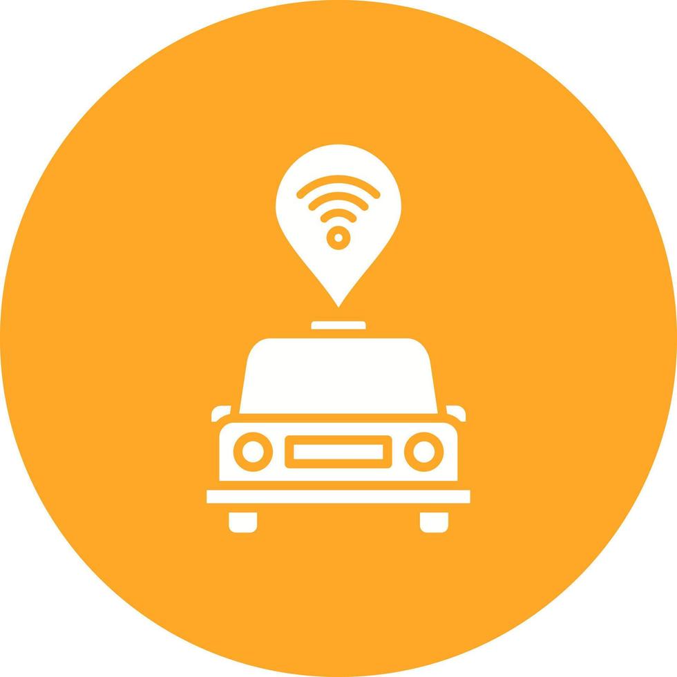 Connected Vehicle Glyph Circle Background Icon vector