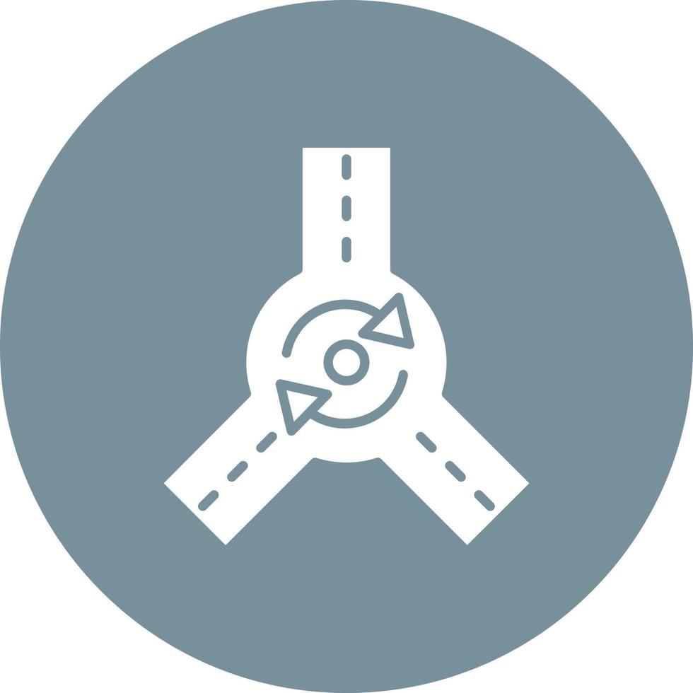 Roundabout Glyph Circle Background Icon vector