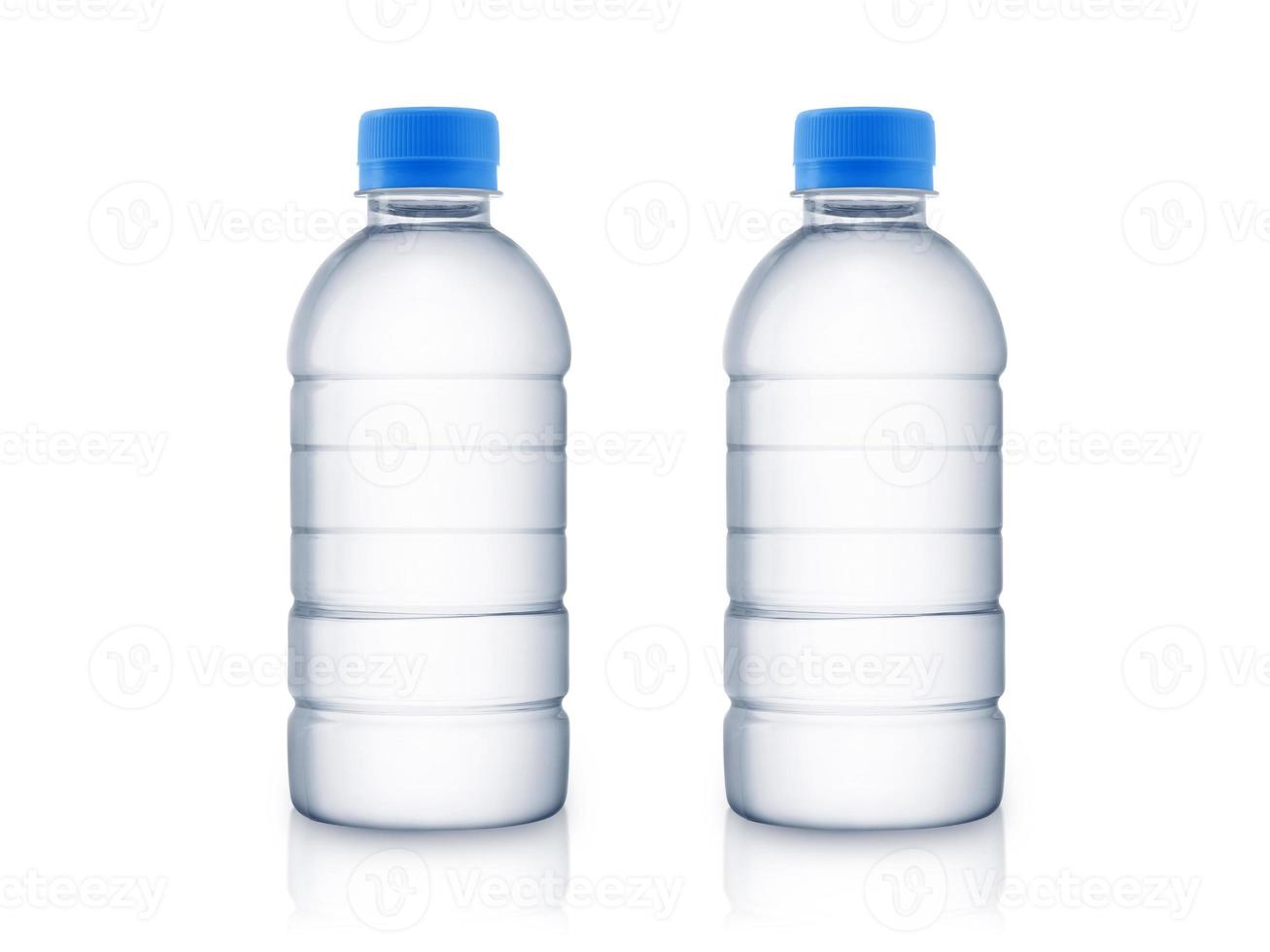 Empty clean and clear water bottle isolated on with isolated on a white background photo