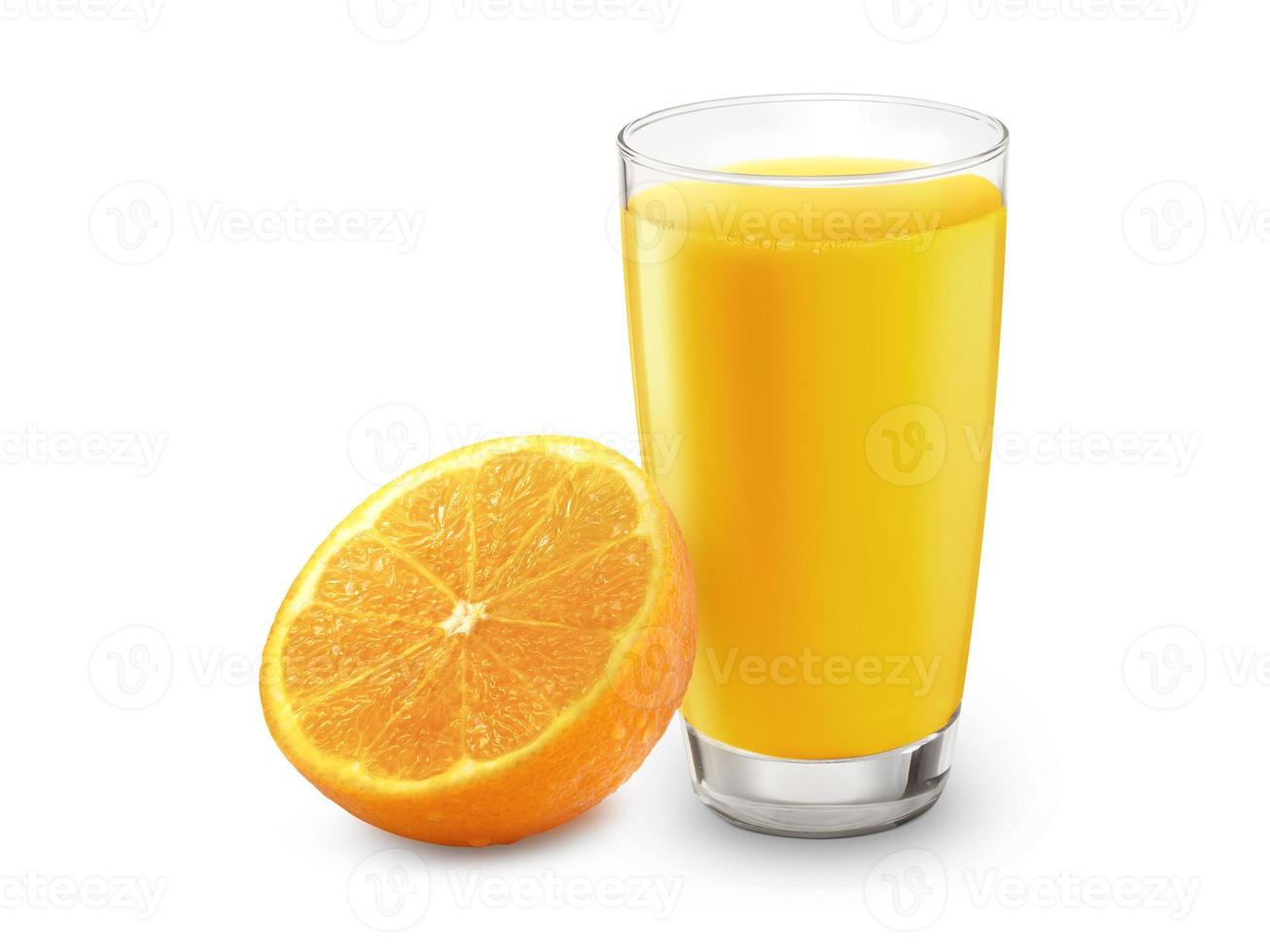 Fresh orange juice with fruits, isolated on white background 9047536