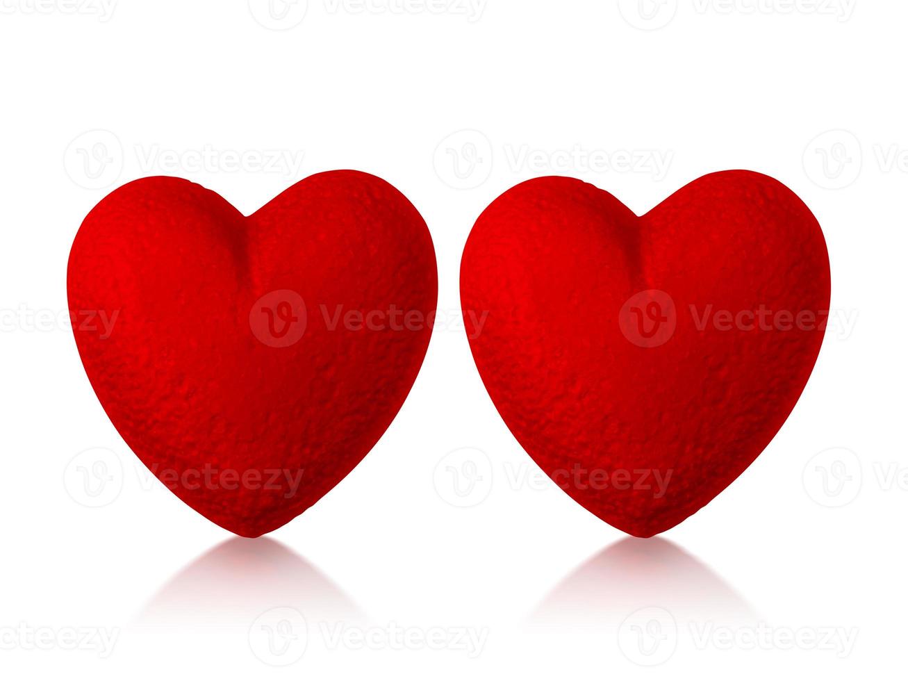Red heart foam isolated on white background photo