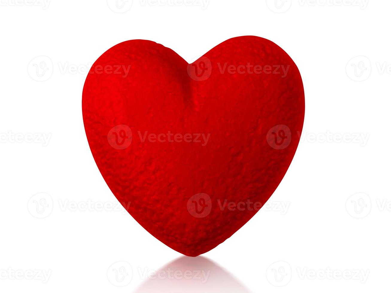 Red heart foam isolated on white background photo