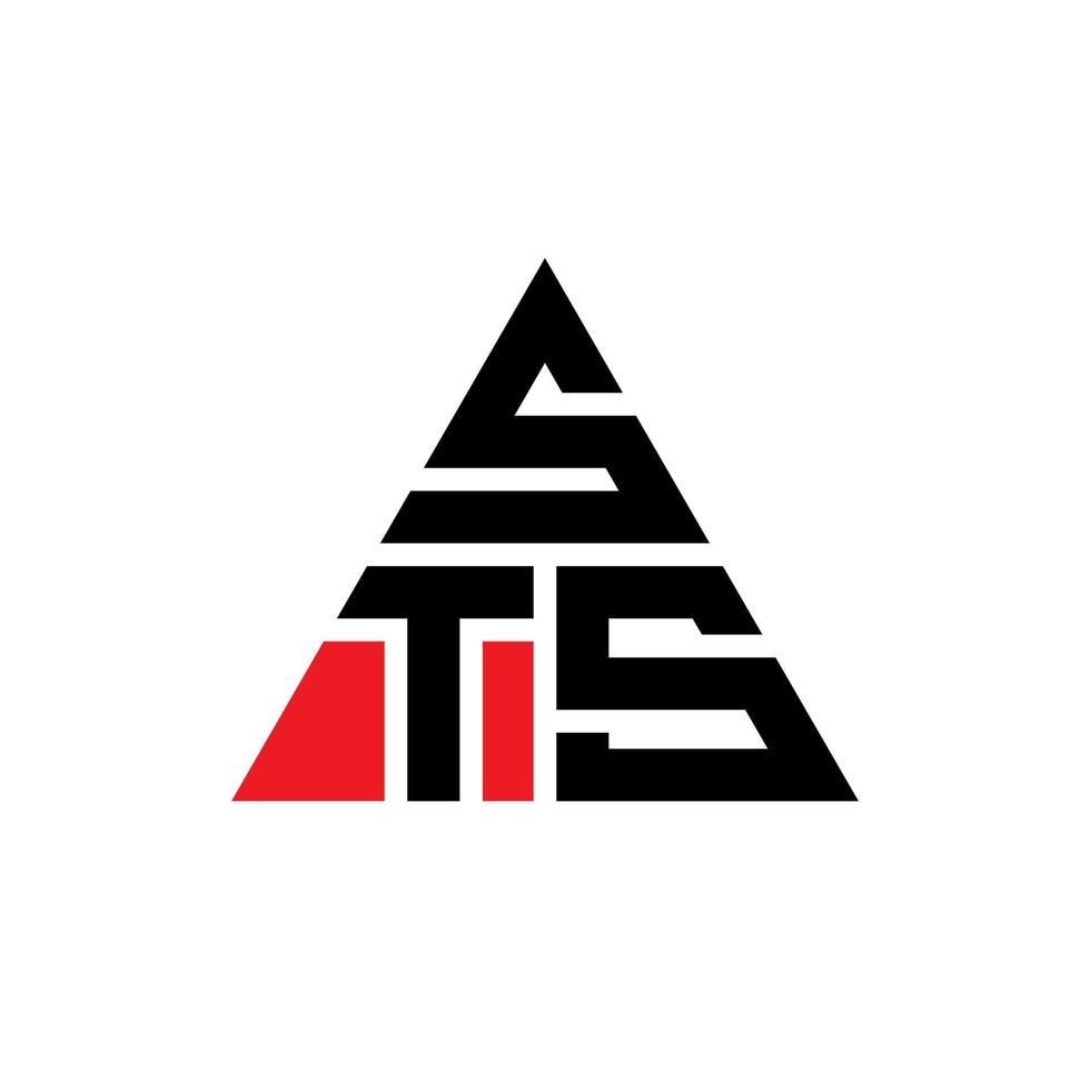 diseño de logotipo de letra triangular sts con forma de triángulo. monograma de diseño de logotipo de triángulo pts. plantilla de logotipo de vector de triángulo sts con color rojo. logo triangular sts logo simple, elegante y lujoso.