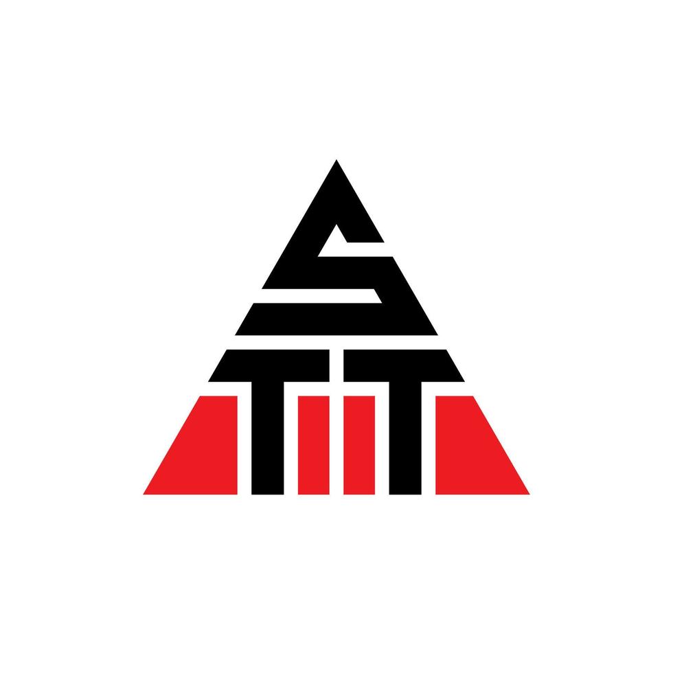 diseño de logotipo de letra de triángulo stt con forma de triángulo. monograma de diseño de logotipo de triángulo stt. plantilla de logotipo de vector de triángulo stt con color rojo. logotipo triangular stt logotipo simple, elegante y lujoso.
