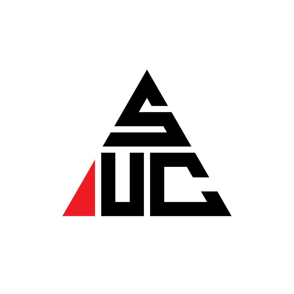 suc diseño de logotipo de letra triangular con forma de triángulo. monograma de diseño de logotipo de triángulo suc. suc plantilla de logotipo de vector de triángulo con color rojo. logotipo triangular suc logotipo simple, elegante y lujoso.