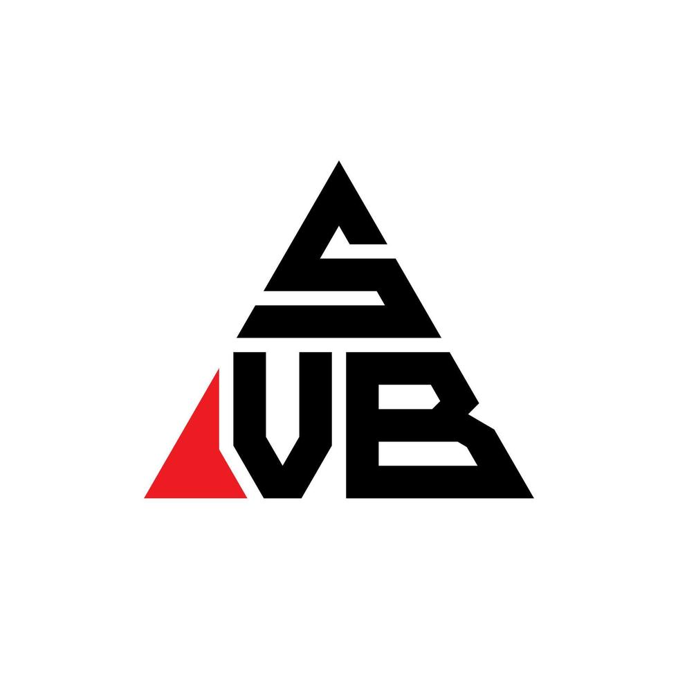 Diseño de logotipo de letra triangular svb con forma de triángulo. monograma de diseño del logotipo del triángulo svb. plantilla de logotipo de vector de triángulo svb con color rojo. logotipo triangular svb logotipo simple, elegante y lujoso.