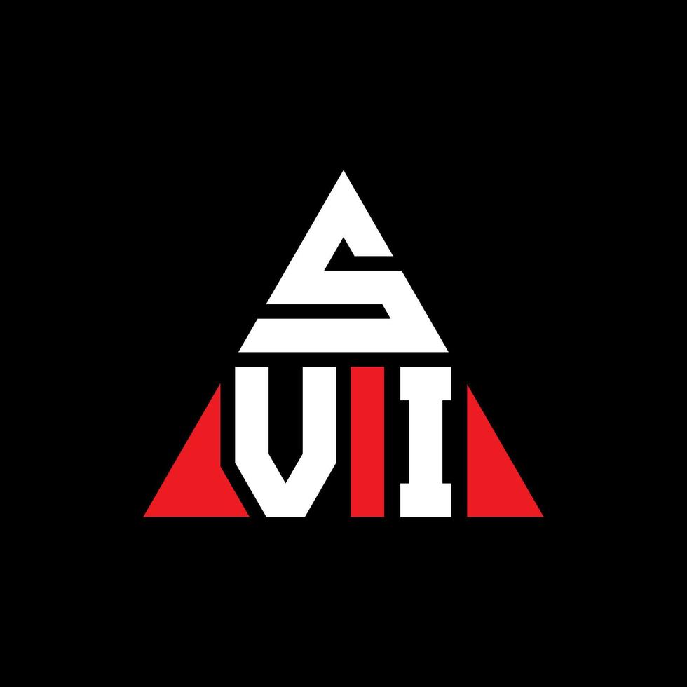 diseño de logotipo de letra triangular svi con forma de triángulo. monograma de diseño del logotipo del triángulo svi. plantilla de logotipo de vector de triángulo svi con color rojo. logotipo triangular svi logotipo simple, elegante y lujoso.