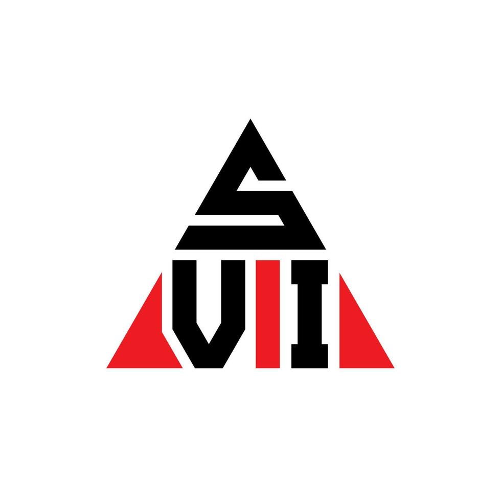 diseño de logotipo de letra triangular svi con forma de triángulo. monograma de diseño del logotipo del triángulo svi. plantilla de logotipo de vector de triángulo svi con color rojo. logotipo triangular svi logotipo simple, elegante y lujoso.