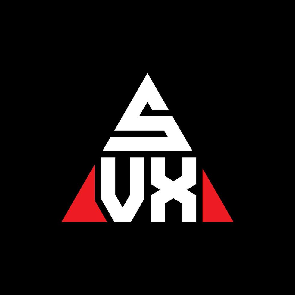 Diseño de logotipo de letra triangular svx con forma de triángulo. monograma de diseño del logotipo del triángulo svx. plantilla de logotipo de vector de triángulo svx con color rojo. logotipo triangular svx logotipo simple, elegante y lujoso.