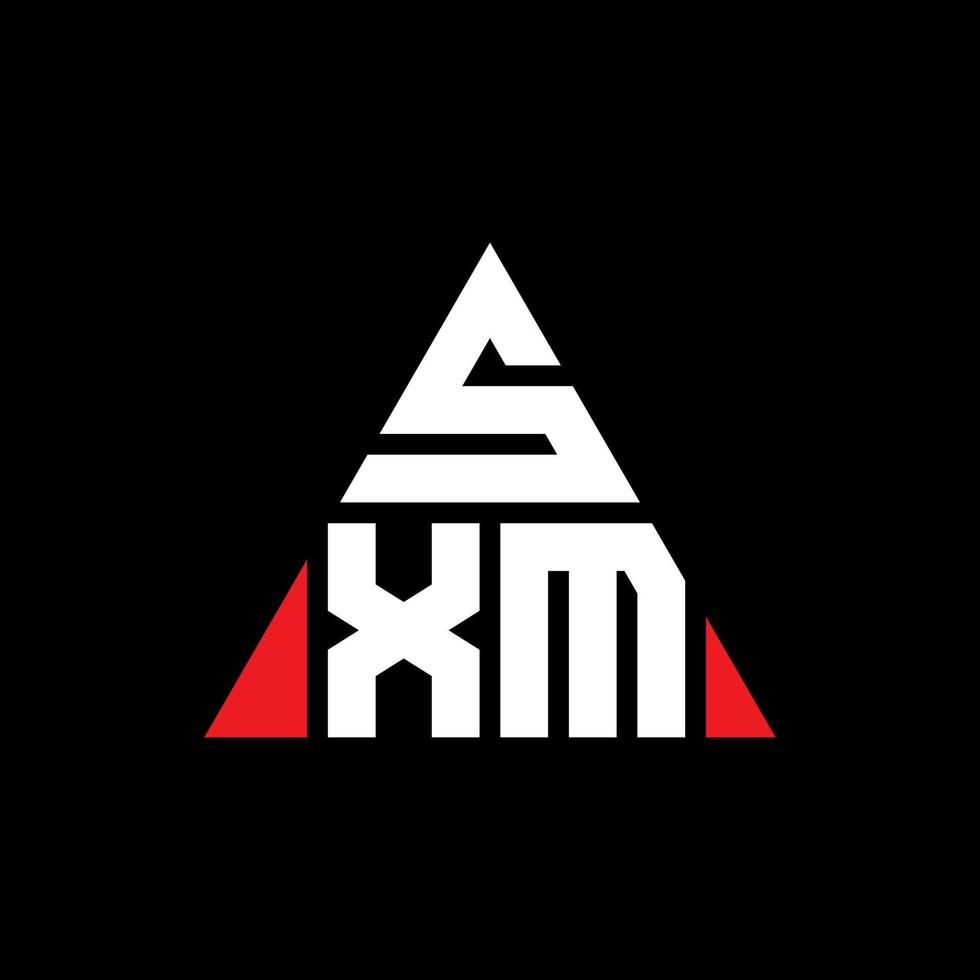 SXM triangle letter logo design with triangle shape. SXM triangle logo design monogram. SXM triangle vector logo template with red color. SXM triangular logo Simple, Elegant, and Luxurious Logo.