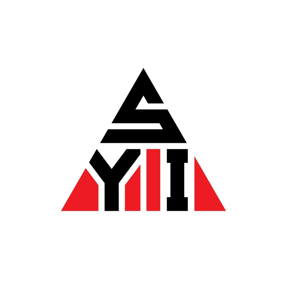 diseño de logotipo de letra de triángulo syi con forma de triángulo. monograma de diseño del logotipo del triángulo syi. plantilla de logotipo de vector de triángulo syi con color rojo. logotipo triangular syi logotipo simple, elegante y lujoso.