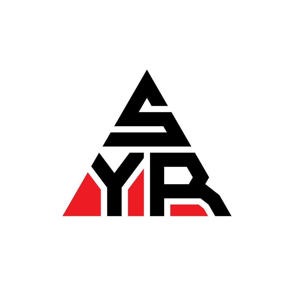 diseño de logotipo de letra de triángulo syr con forma de triángulo. monograma de diseño del logotipo del triángulo syr. plantilla de logotipo de vector de triángulo syr con color rojo. logotipo triangular syr logotipo simple, elegante y lujoso.