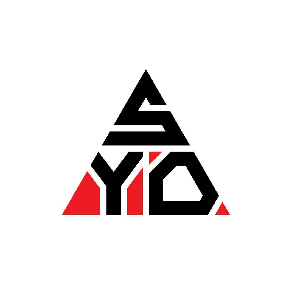 diseño de logotipo de letra de triángulo syo con forma de triángulo. monograma de diseño del logotipo del triángulo syo. plantilla de logotipo de vector de triángulo syo con color rojo. logotipo triangular syo logotipo simple, elegante y lujoso.
