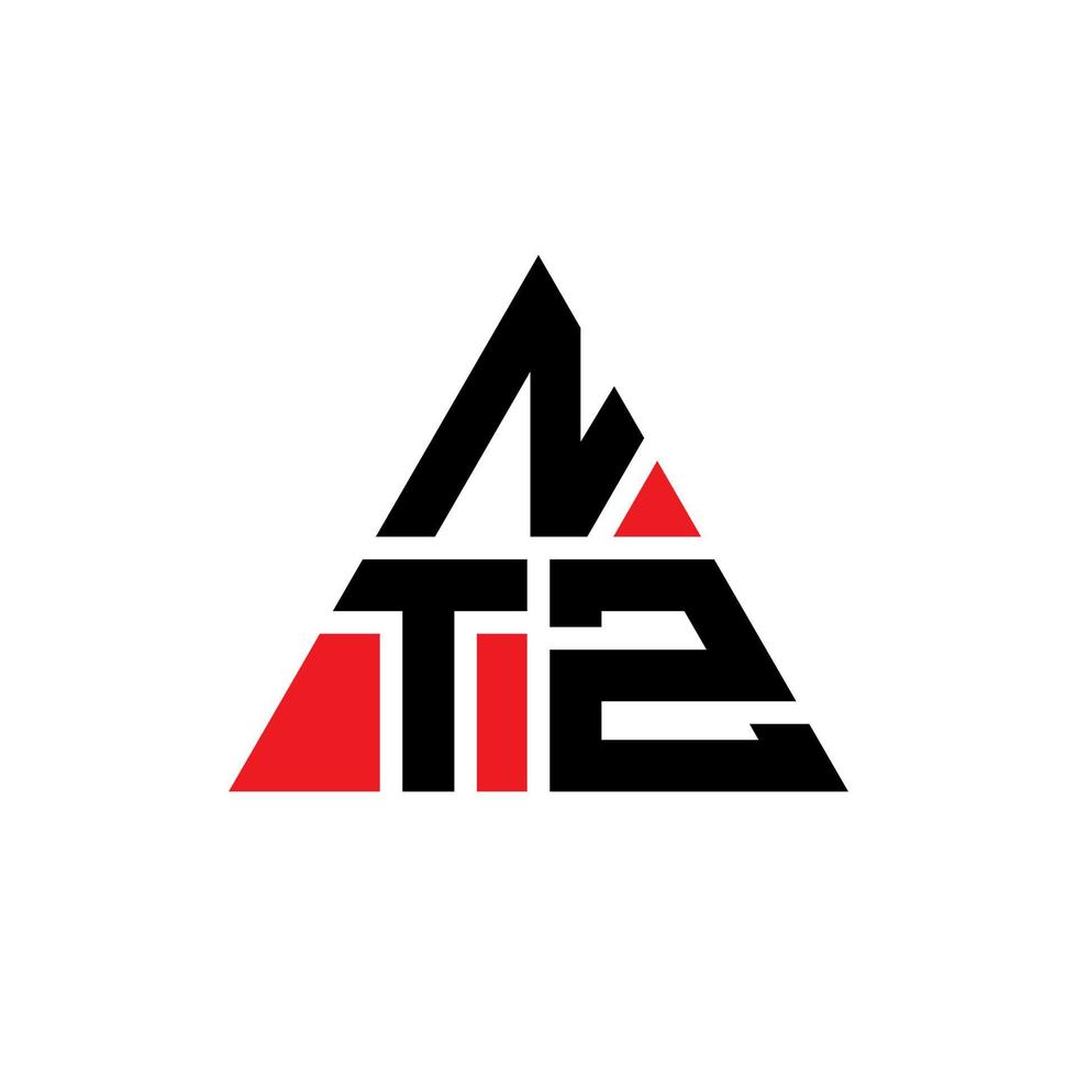 diseño de logotipo de letra triangular ntz con forma de triángulo. monograma de diseño de logotipo de triángulo ntz. plantilla de logotipo de vector de triángulo ntz con color rojo. logotipo triangular ntz logotipo simple, elegante y lujoso.