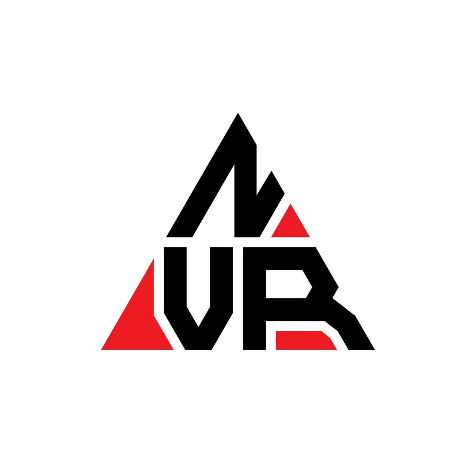 Diseño de logotipo de letra triangular nvr con forma de triángulo. monograma de diseño de logotipo de triángulo nvr. plantilla de logotipo de vector de triángulo nvr con color rojo. logotipo triangular nvr logotipo simple, elegante y lujoso.