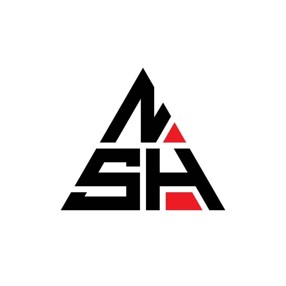 Diseño de logotipo de letra triangular nsh con forma de triángulo. monograma de diseño de logotipo de triángulo nsh. plantilla de logotipo de vector de triángulo nsh con color rojo. logotipo triangular nsh logotipo simple, elegante y lujoso.