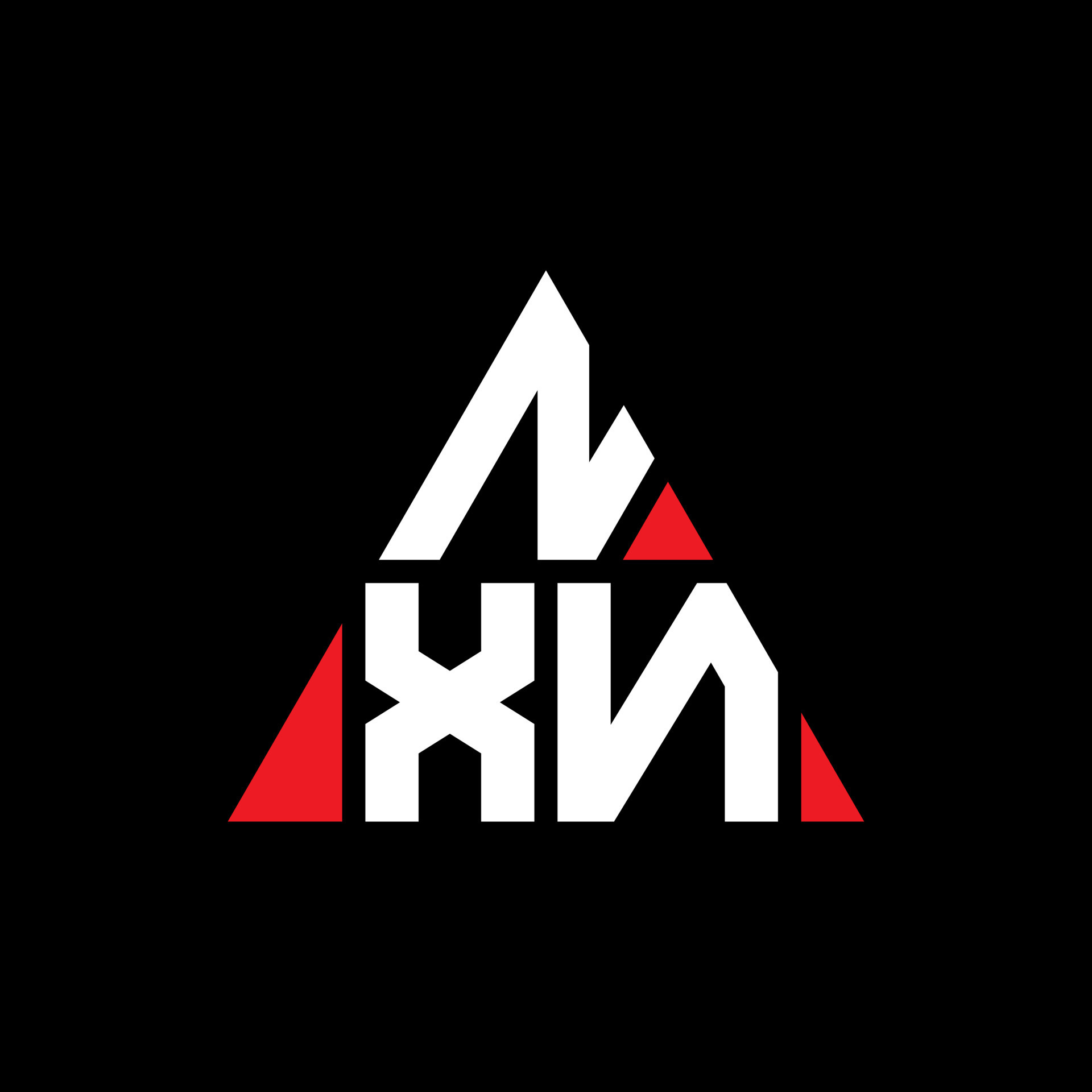 NXN triangle letter logo design with triangle shape. NXN triangle logo