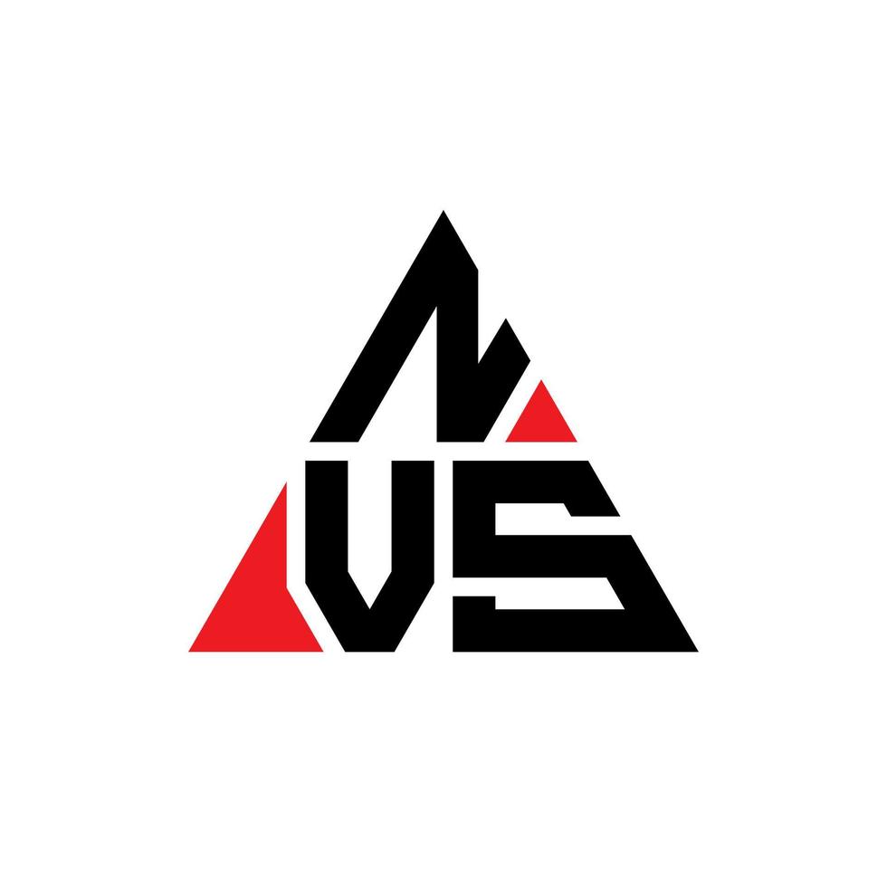 Diseño de logotipo de letra triangular nvs con forma de triángulo. monograma de diseño de logotipo de triángulo nvs. plantilla de logotipo de vector de triángulo nvs con color rojo. logotipo triangular nvs logotipo simple, elegante y lujoso.