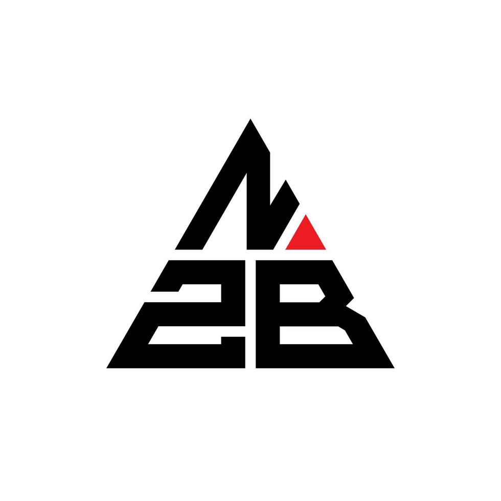 Diseño de logotipo de letra triangular nzb con forma de triángulo. monograma de diseño de logotipo de triángulo nzb. plantilla de logotipo de vector de triángulo nzb con color rojo. logotipo triangular nzb logotipo simple, elegante y lujoso.