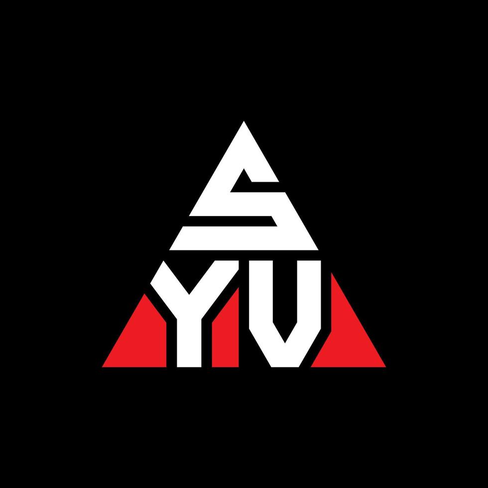 diseño de logotipo de letra de triángulo syv con forma de triángulo. monograma de diseño del logotipo del triángulo syv. plantilla de logotipo de vector de triángulo syv con color rojo. logotipo triangular syv logotipo simple, elegante y lujoso.