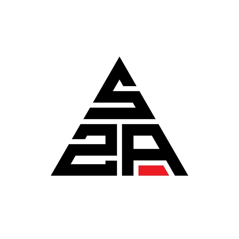 diseño de logotipo de letra triangular sza con forma de triángulo. monograma de diseño de logotipo de triángulo sza. plantilla de logotipo de vector de triángulo sza con color rojo. logotipo triangular sza logotipo simple, elegante y lujoso.