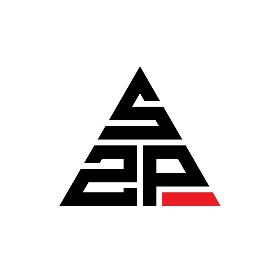 SZP triangle letter logo design with triangle shape. SZP triangle logo design monogram. SZP triangle vector logo template with red color. SZP triangular logo Simple, Elegant, and Luxurious Logo.