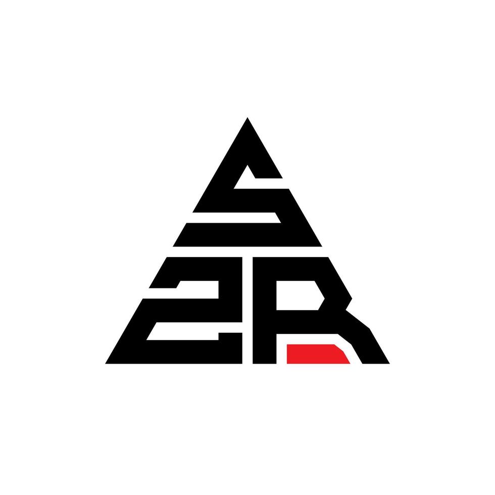 diseño de logotipo de letra de triángulo szr con forma de triángulo. monograma de diseño del logotipo del triángulo szr. plantilla de logotipo de vector de triángulo szr con color rojo. logotipo triangular szr logotipo simple, elegante y lujoso.