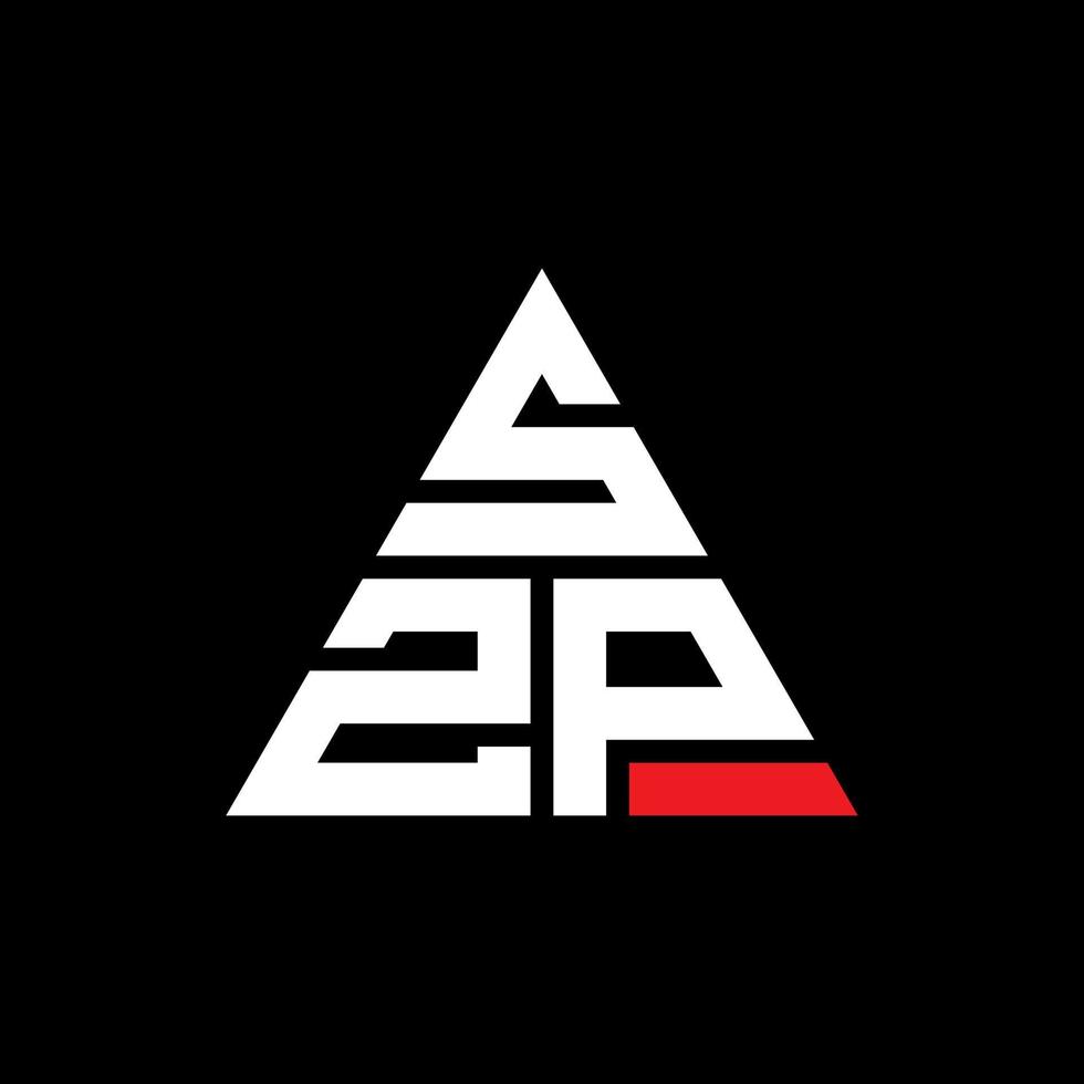 SZP triangle letter logo design with triangle shape. SZP triangle logo design monogram. SZP triangle vector logo template with red color. SZP triangular logo Simple, Elegant, and Luxurious Logo.