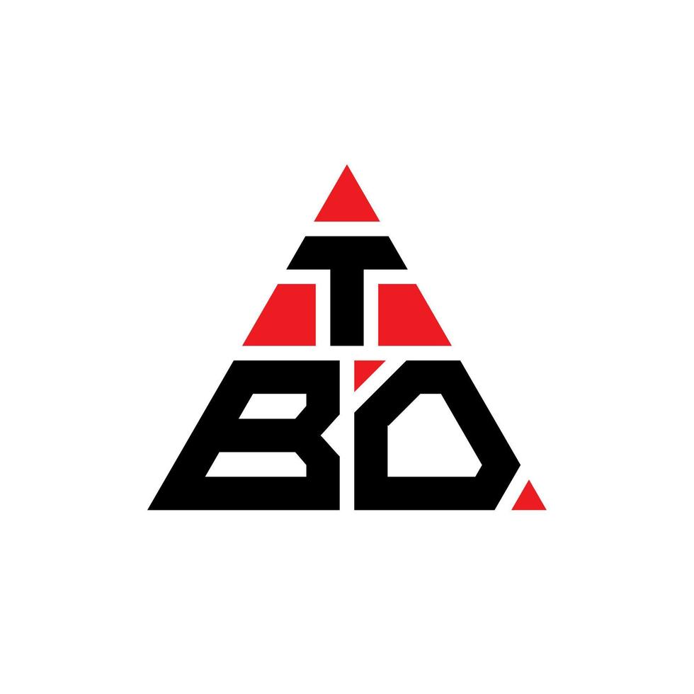 diseño de logotipo de letra triangular tbo con forma de triángulo. monograma de diseño de logotipo de triángulo tbo. plantilla de logotipo de vector de triángulo tbo con color rojo. logotipo triangular tbo logotipo simple, elegante y lujoso.