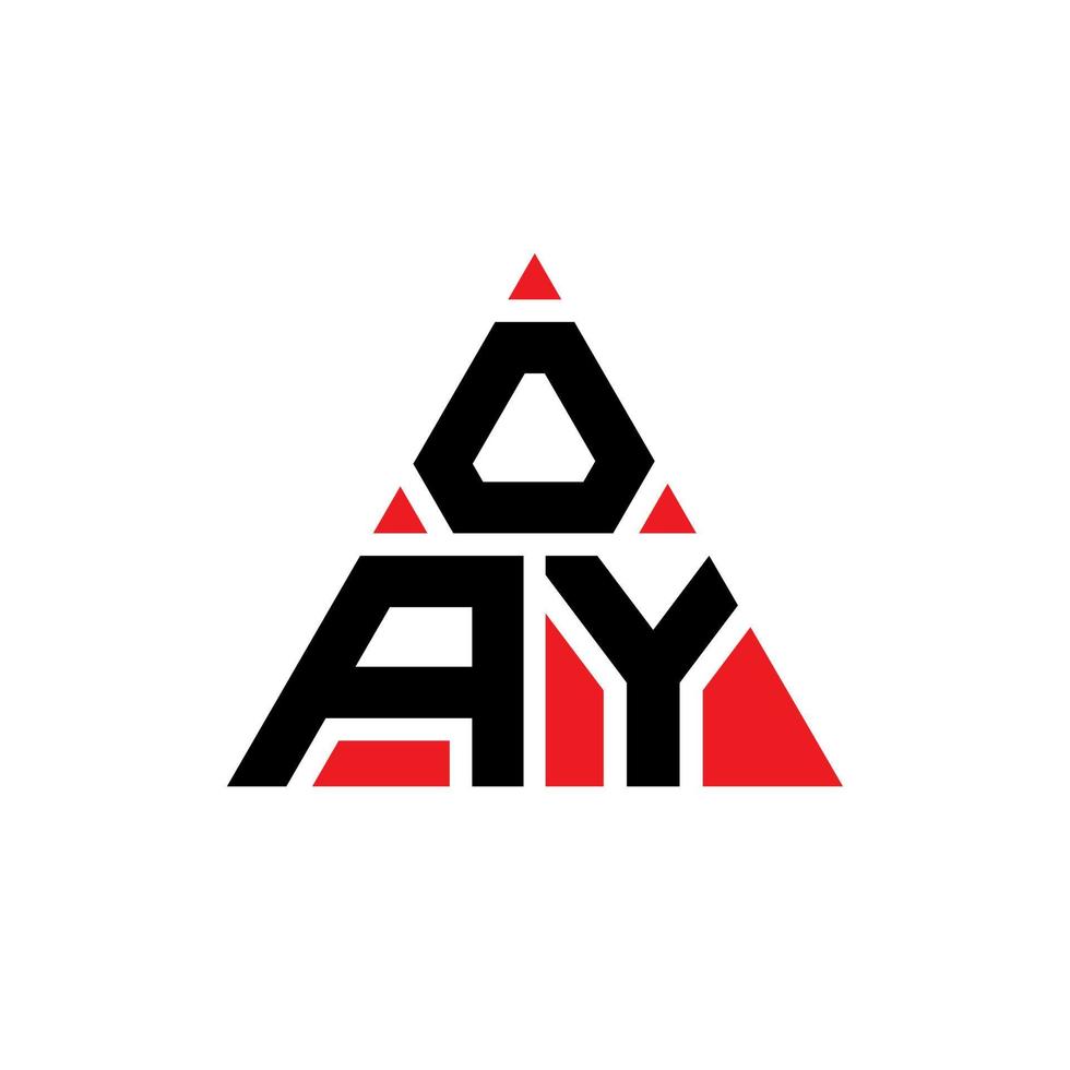 diseño de logotipo de letra de triángulo oay con forma de triángulo. monograma de diseño de logotipo de triángulo oay. plantilla de logotipo de vector de triángulo oay con color rojo. logotipo triangular oay logotipo simple, elegante y lujoso.