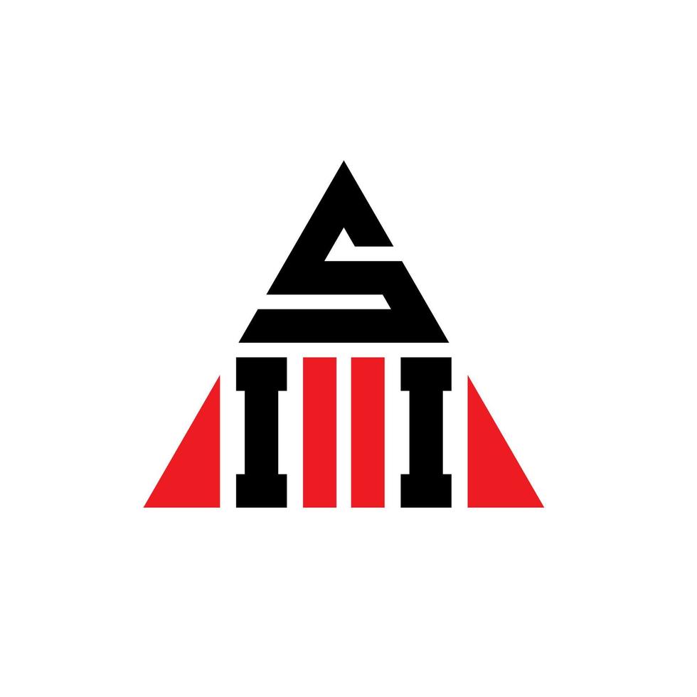 SII triangle letter logo design with triangle shape. SII triangle logo design monogram. SII triangle vector logo template with red color. SII triangular logo Simple, Elegant, and Luxurious Logo.