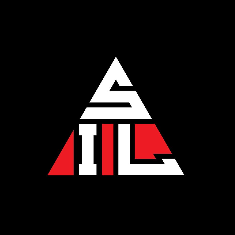 SIL triangle letter logo design with triangle shape. SIL triangle logo design monogram. SIL triangle vector logo template with red color. SIL triangular logo Simple, Elegant, and Luxurious Logo.