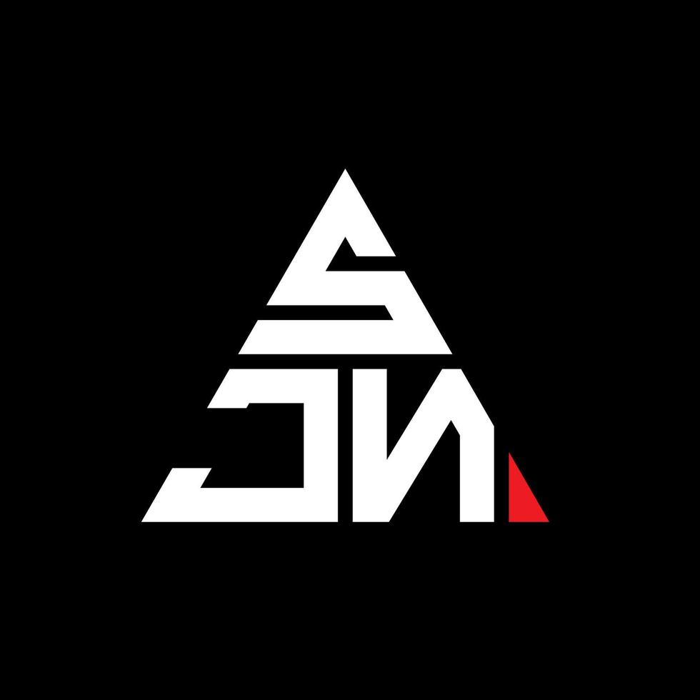 diseño del logotipo de la letra del triángulo sjn con forma de triángulo. monograma de diseño del logotipo del triángulo sjn. plantilla de logotipo de vector de triángulo sjn con color rojo. logotipo triangular sjn logotipo simple, elegante y lujoso.