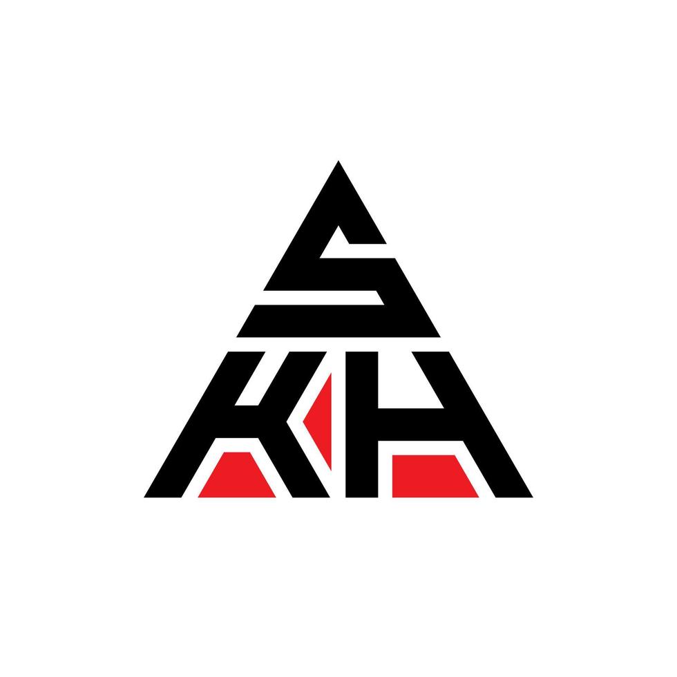 diseño del logotipo de la letra del triángulo skh con forma de triángulo. monograma de diseño del logotipo del triángulo skh. plantilla de logotipo de vector de triángulo skh con color rojo. logotipo triangular skh logotipo simple, elegante y lujoso.