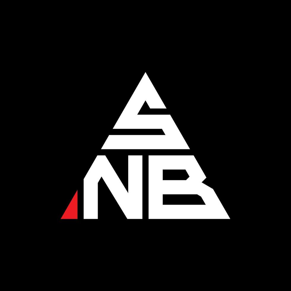 diseño de logotipo de letra triangular snb con forma de triángulo. monograma de diseño de logotipo de triángulo snb. plantilla de logotipo de vector de triángulo snb con color rojo. logotipo triangular snb logotipo simple, elegante y lujoso.