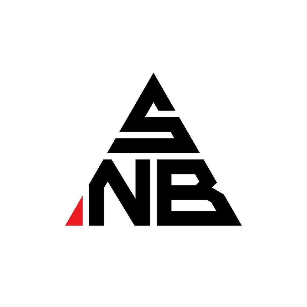 diseño de logotipo de letra triangular snb con forma de triángulo. monograma de diseño de logotipo de triángulo snb. plantilla de logotipo de vector de triángulo snb con color rojo. logotipo triangular snb logotipo simple, elegante y lujoso.