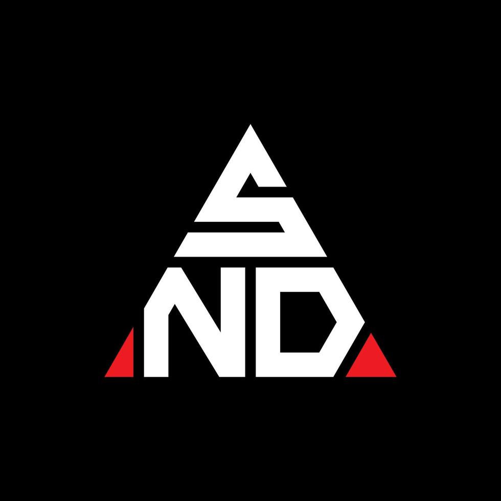 SND triangle letter logo design with triangle shape. SND triangle logo design monogram. SND triangle vector logo template with red color. SND triangular logo Simple, Elegant, and Luxurious Logo.