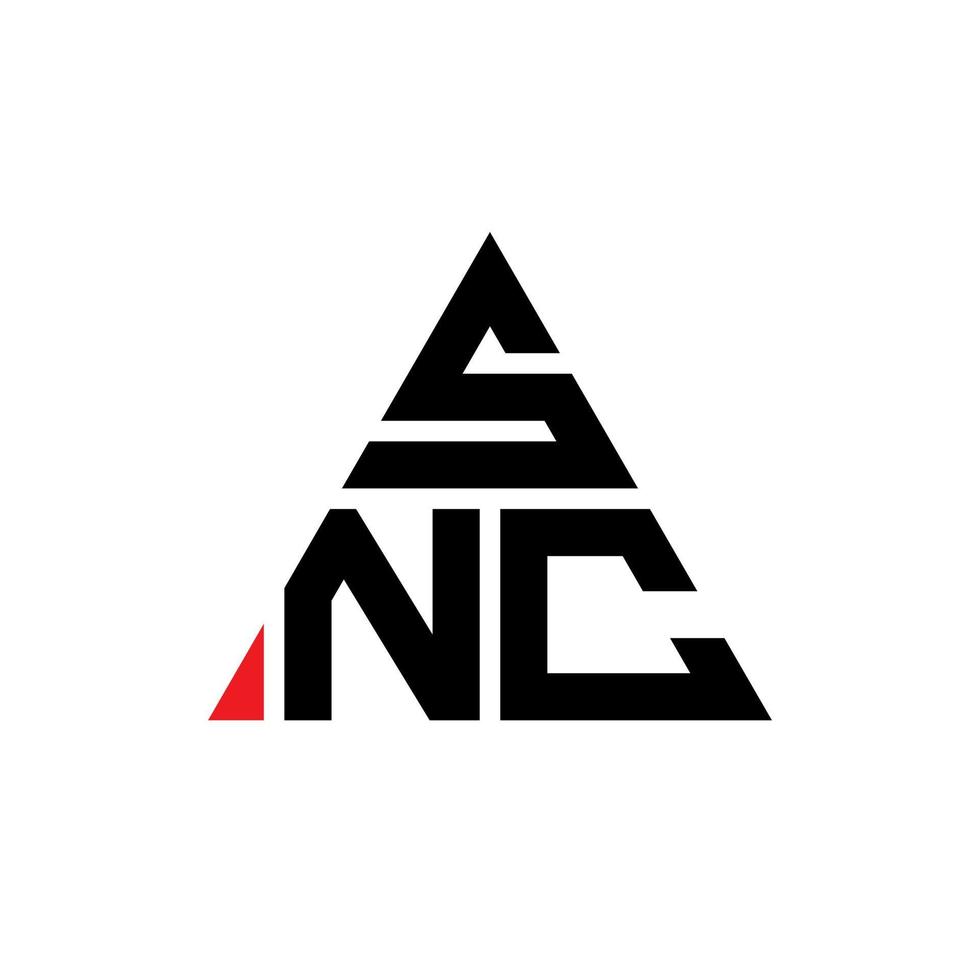 diseño de logotipo de letra de triángulo snc con forma de triángulo. monograma de diseño de logotipo de triángulo snc. plantilla de logotipo de vector de triángulo snc con color rojo. logotipo triangular snc logotipo simple, elegante y lujoso.