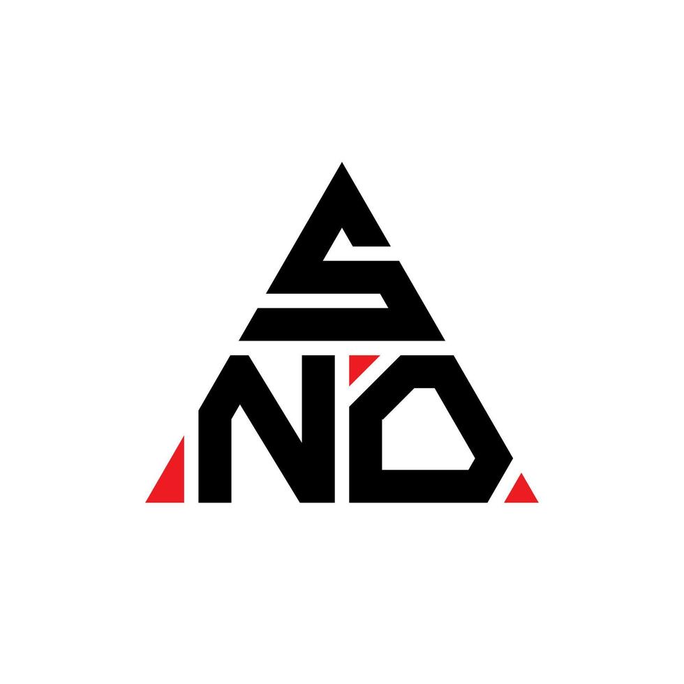 SNO triangle letter logo design with triangle shape. SNO triangle logo design monogram. SNO triangle vector logo template with red color. SNO triangular logo Simple, Elegant, and Luxurious Logo.