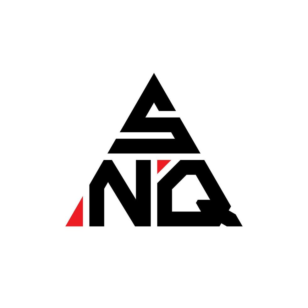 diseño de logotipo de letra triangular snq con forma de triángulo. monograma de diseño de logotipo de triángulo snq. plantilla de logotipo de vector de triángulo snq con color rojo. logotipo triangular snq logotipo simple, elegante y lujoso.