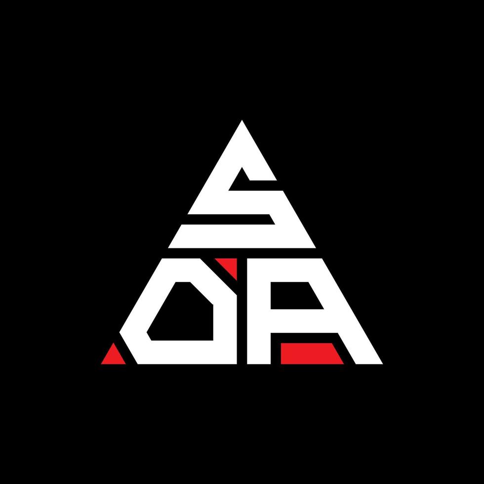 diseño de logotipo de letra triangular soa con forma de triángulo. monograma de diseño de logotipo de triángulo soa. plantilla de logotipo de vector de triángulo soa con color rojo. logotipo triangular soa logotipo simple, elegante y lujoso.