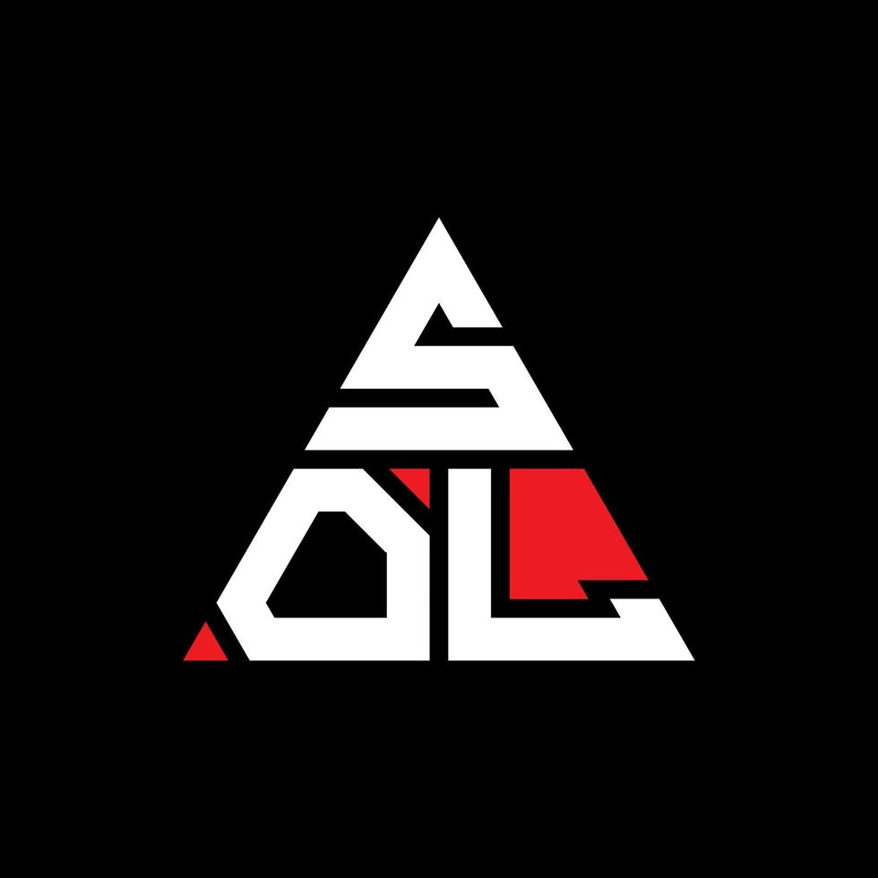 SOL triangle letter logo design with triangle shape. SOL triangle logo design monogram. SOL triangle vector logo template with red color. SOL triangular logo Simple, Elegant, and Luxurious Logo.