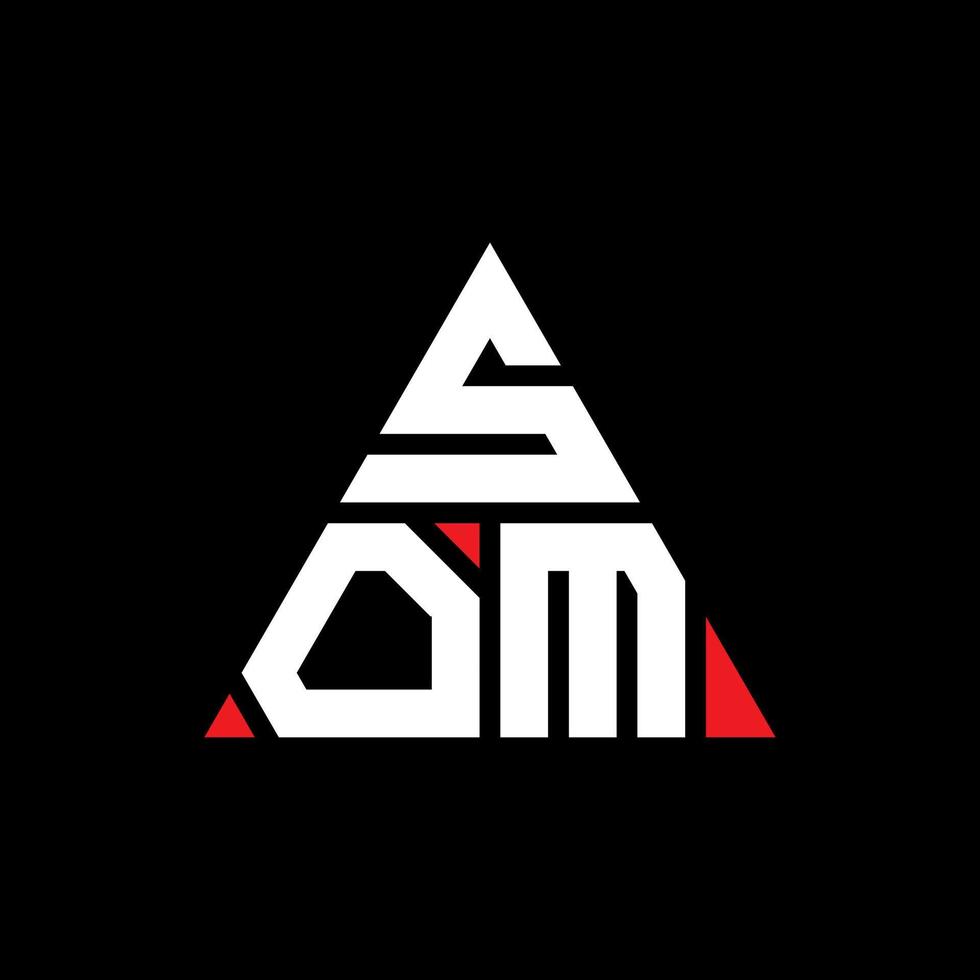 SOM triangle letter logo design with triangle shape. SOM triangle logo design monogram. SOM triangle vector logo template with red color. SOM triangular logo Simple, Elegant, and Luxurious Logo.